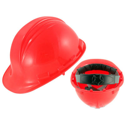 NORTH A79R-15 Peak Red HDPE 4-Point Ratcheting Nylon Suspension Cap Style Hardhat